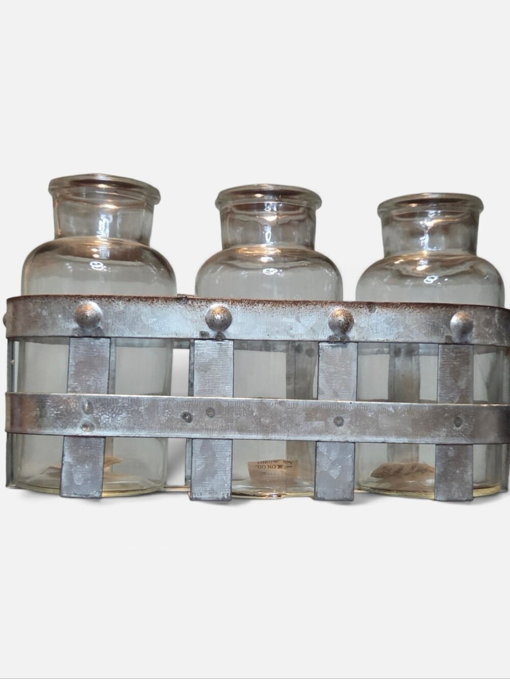 Hobbie Lobby- Glass Milk Display With Metal Holder